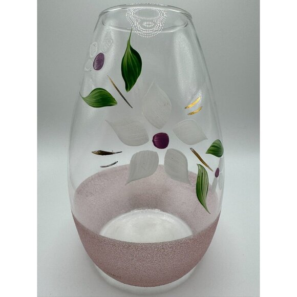 Vintage Bartlett Collins Frosted Sugared Glass White Flowers Gay Fad Vase - Picture 6 of 10